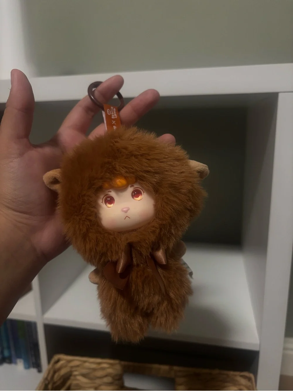 Plush Brown Furry Keychain Pet Toy – Soft Hanging Accessory